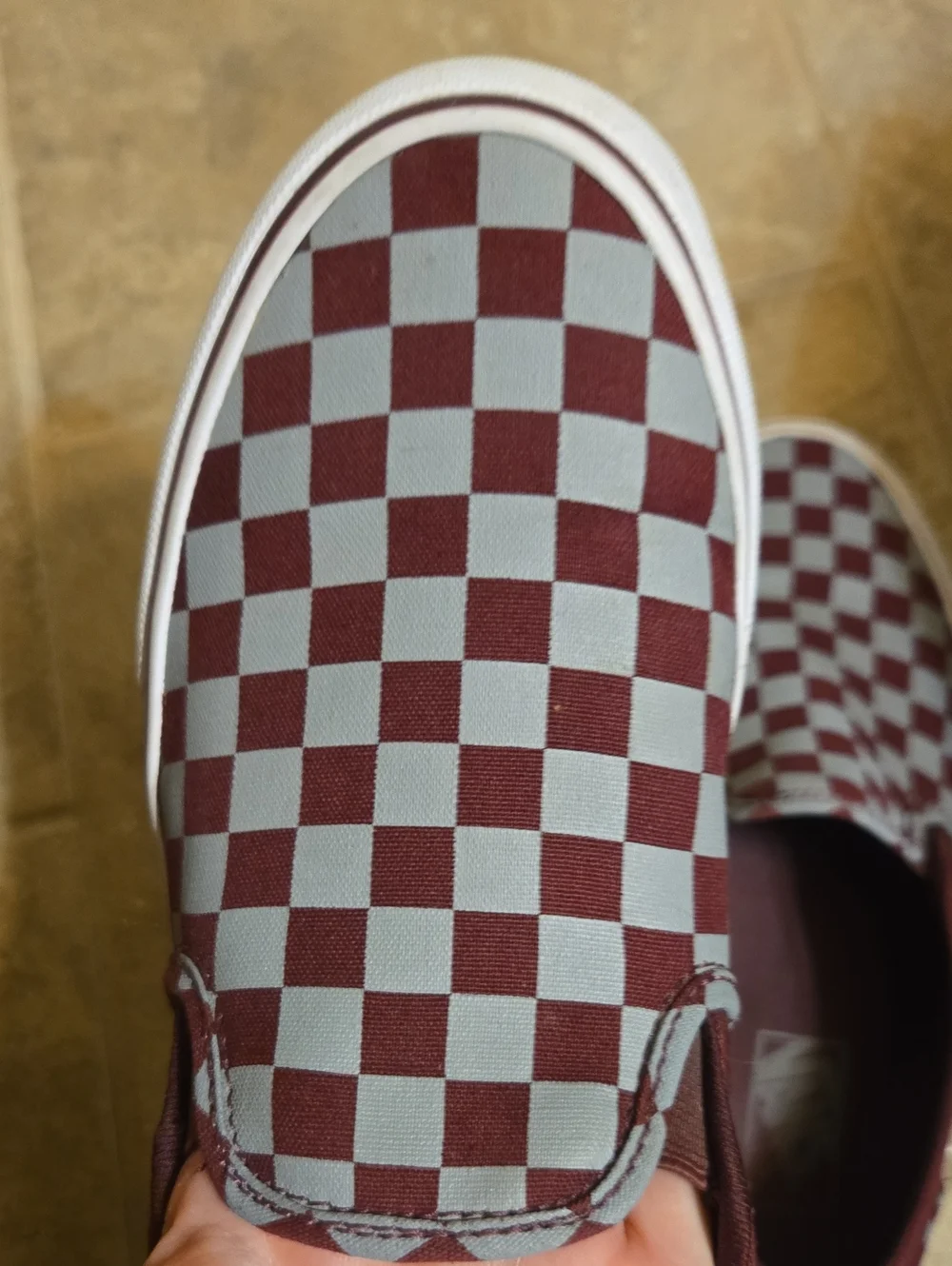 Burgundy/Maroon & Gray VANS